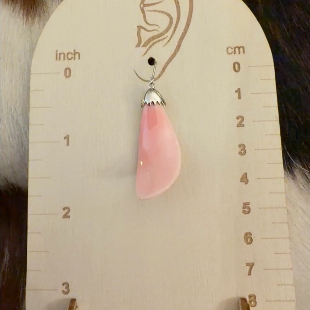 ❤️ Queen Pink Conch Minimalist Bohemian Sterling Silver Dangle Earrings 11.3G - Picture 7 of 13